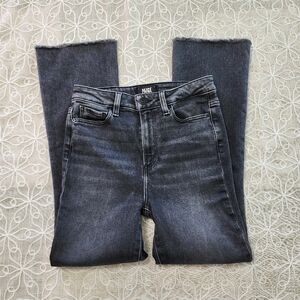 PAIGE Claudine High Rise Ankle Flare Jeans in Black Lotus